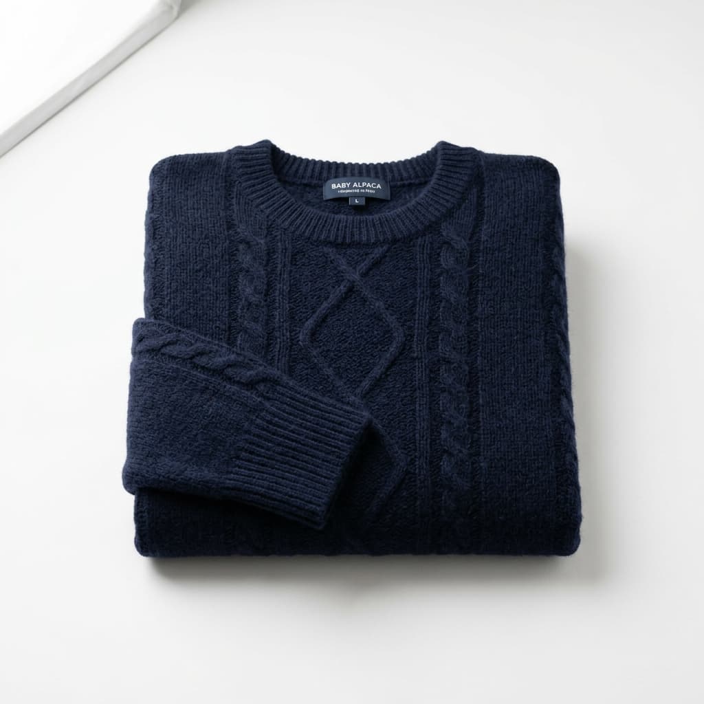 Sweater Cable Knit Navy